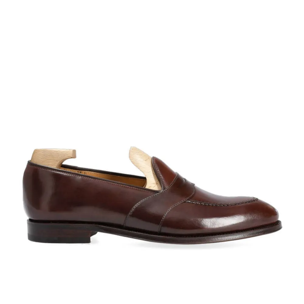 UNLINED CORDOVAN FULL STRAP PENNY LOAFERS 80708 UETAM EE | Carmina Online